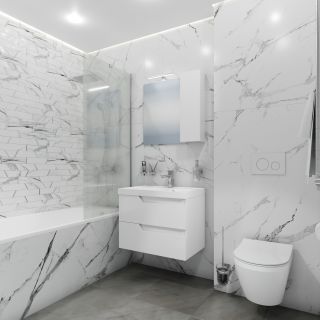 Подвесная тумба под раковину Санта Антарес 700518 70 см белый глянец